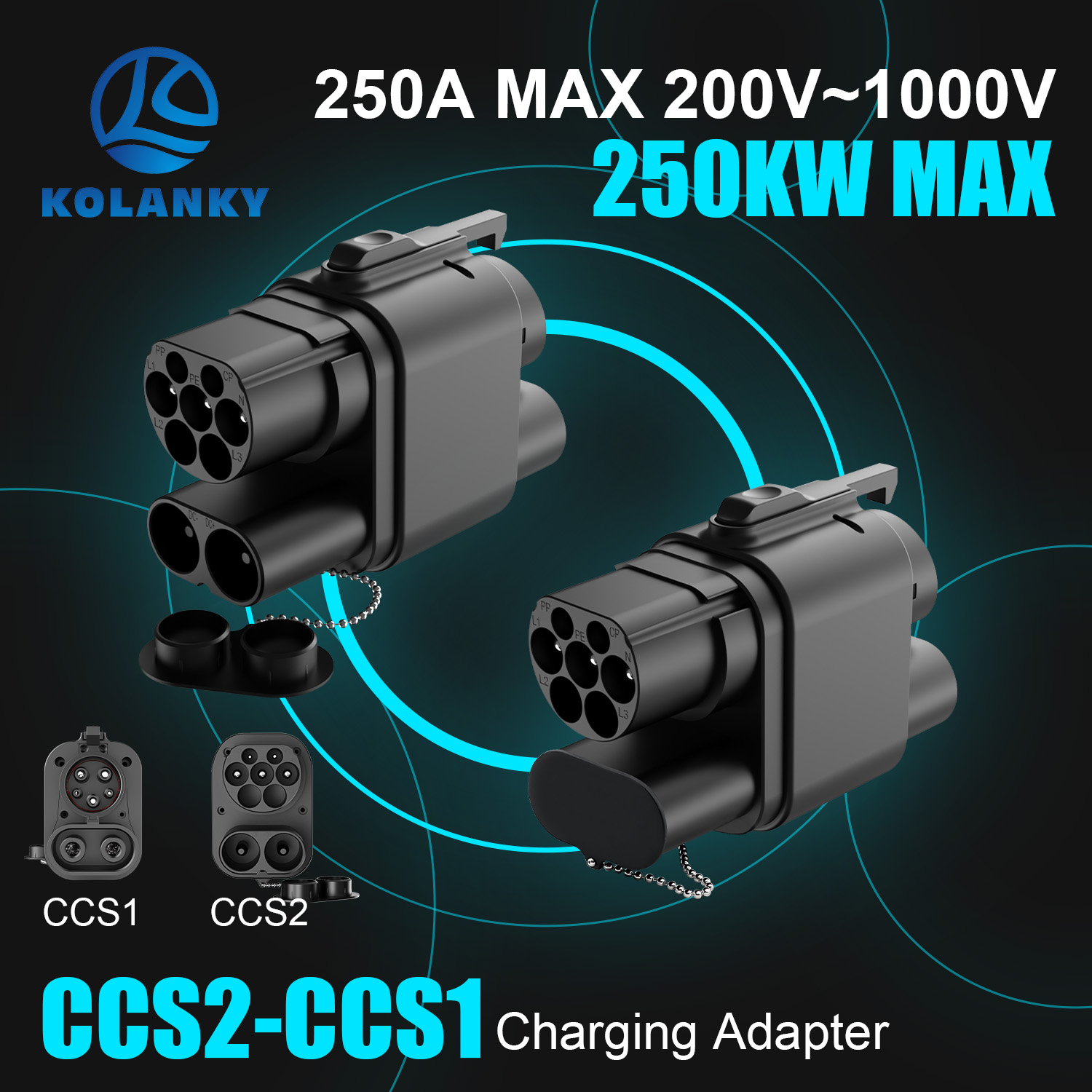 Ev Charger Adapter - Kolanky EV Charger Adaptor CCS2 To