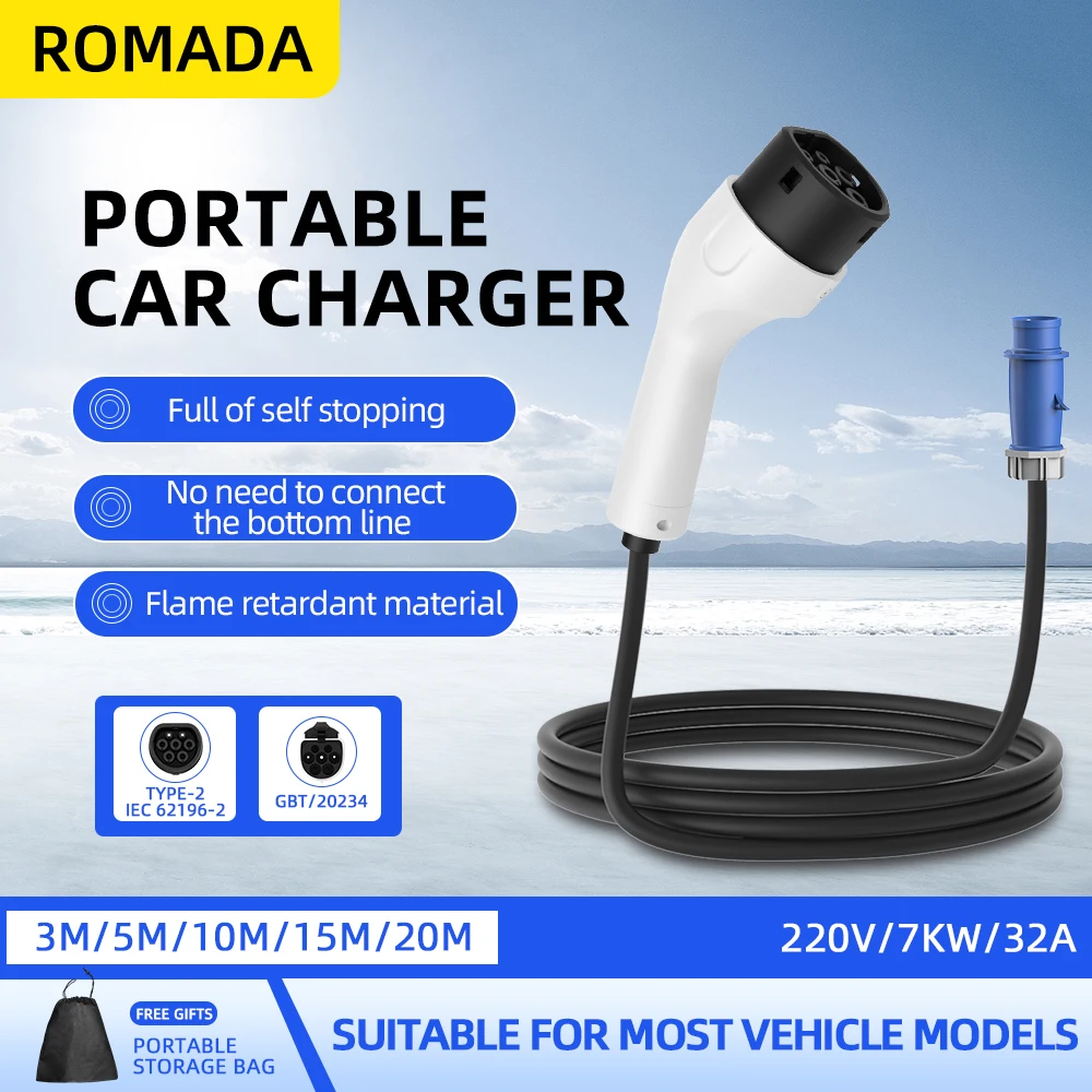 ROMADA Type2 IEC62196-2 For El - đánh giá và giá Ev Charger Adapter