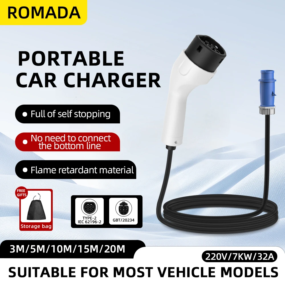 ROMADA Type2 IEC62196-2 For El - đánh giá và giá Ev Charger Adapter