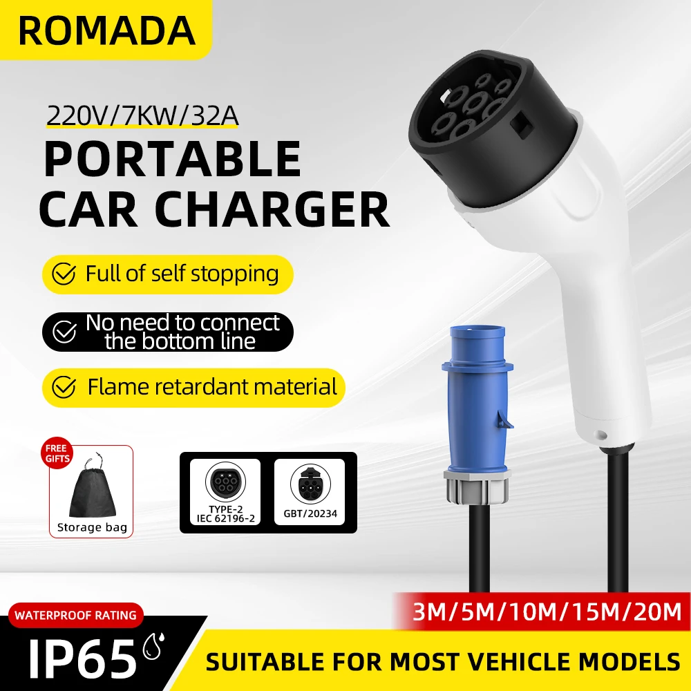 ROMADA Type2 IEC62196-2 For El - đánh giá và giá Ev Charger Adapter
