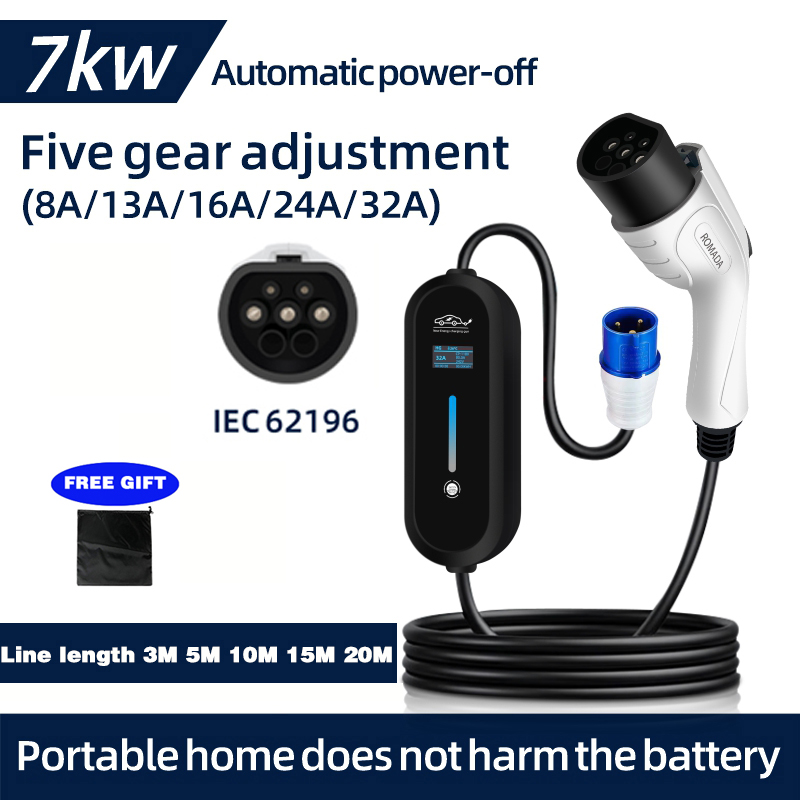 ROMADA 7KW 32A EV Portable Cha - đánh giá và giá Ev Charger Adapter